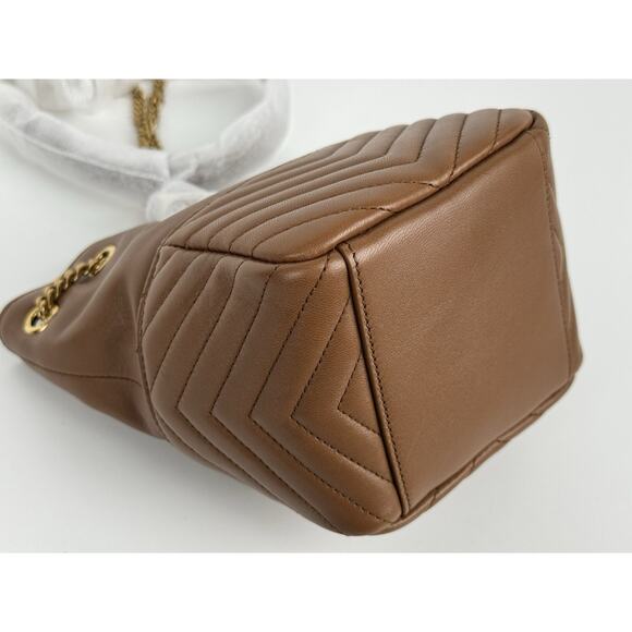 Saint Laurent Joe Nano Bucket Bag Brown Matelassé Leather with Gold Hardware C-6 - Picture 10 of 16